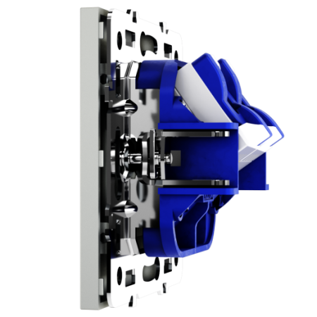 Розетка компьютерная встраиваемая Voltum S70 двойная RJ45+RJ45 КАТ.6, (сталь)