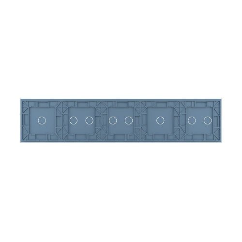 Панель для пяти сенсорных выключателей, 8 клавиш (2+1+2+2+1), цвет синий, стекло Livolo фото 4