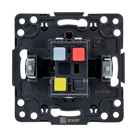 Стокгольм Механизм Выключателя 1-кл, проходного 10А черный EKF