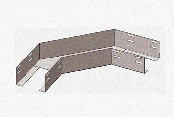 Лоток угловой глухой КГГ 200х60-90 УХЛ1 поворот на 90, горячее цинкование, S1,5