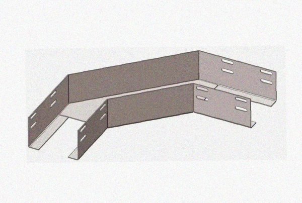 Лоток угловой глухой КГГ 200х60-90 УХЛ1 поворот на 90, горячее цинкование, S1,5