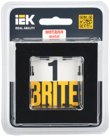 BRITE Рамка 1-мест. РУ-1-1-БрЧ металл черн. IEK