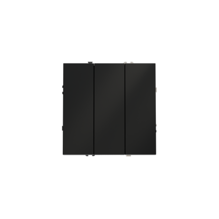 Выключатель встраиваемый Voltum S70 трехклавишный 10А, (черный матовый)