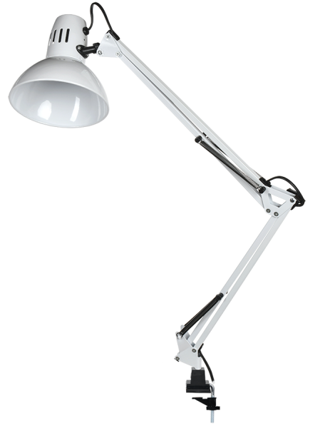 LIGHTING Светильник настольный 1014 пантограф на струбцине Е27 белый IEK