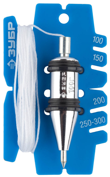 Отвес "ЭКСПЕРТ" строительный со шнуром и безопасным наконечником, 100 г ЗУБР