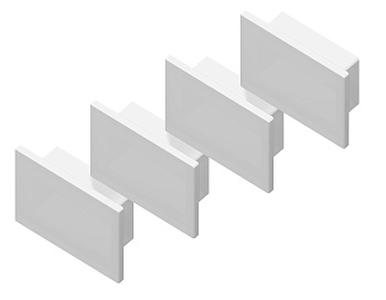 Заглушка GP8350 WH белый 15.7*12 для накладного алюминиевого профиля GP1750 (комплект 4шт) Ambrella Light