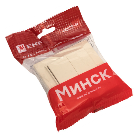 Минск Выключатель 2-кл, СП 10А бежевый EKF