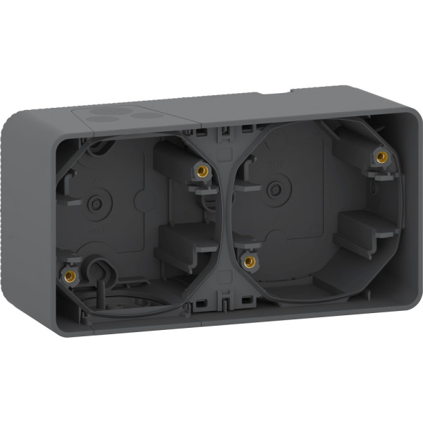 Mureva Styl Бокс 2-ой для накладного монтажа горизонтальный, антрацит IP55 Schneider E