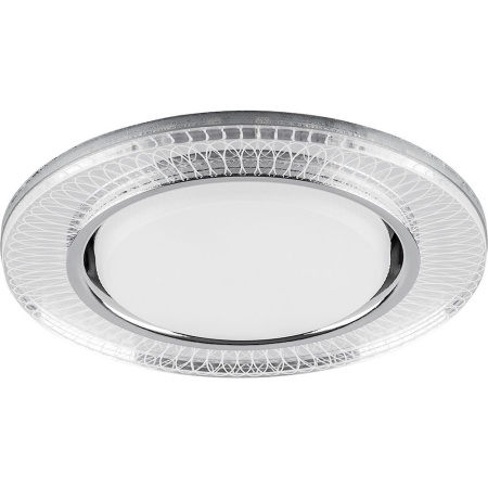Св-к встр.с белой LED подсветкой Feron CD4038 потолочный GX53 без лампы, прозр., хром