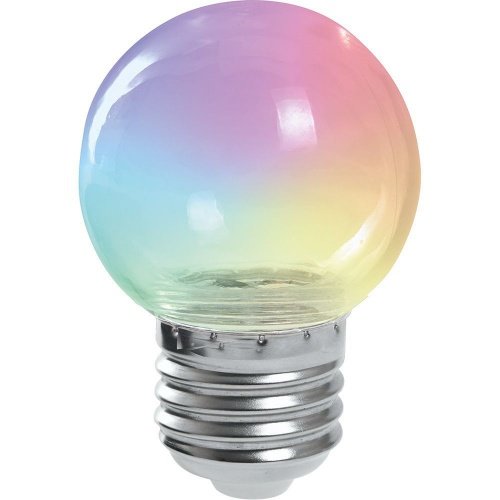 Лампа светодиодная Feron LB-37 Шарик прозрачный E27 1W RGB плавная смена цвета фото 7