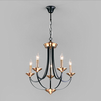Подвесная люстра в стиле лофт 5*E14 60Вт черный IP20 Lazzaro (60098/5 черный) Eurosvet