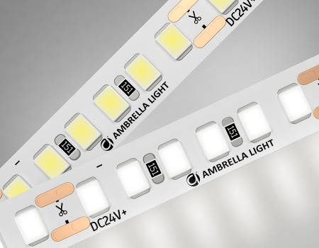 Светодиодная лента GS3202 2835 180Led/ 14.4W m/ 24V IP20 4500K/ 5000*8*1.2mm/ кратность резки 33mm (2 конт.) Ambrella Light