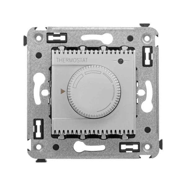 Термостат для теплых полов в стену, "Avanti", "Закаленная сталь" DKC