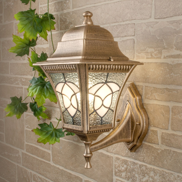 Уличный настенный светильник 1*E27 черное золото IP44 (a024999) Elektrostandard