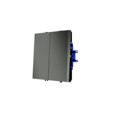 Проходной переключатель встраиваемый Voltum S70 двухклавишный 10А, (титан)