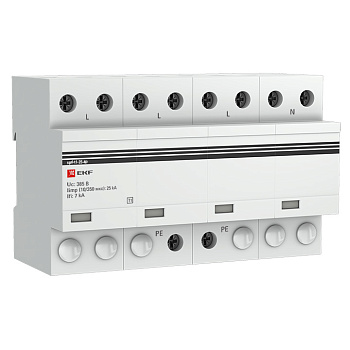 Устройство защиты от импульсных перенапряжений 4П Тип 1 Iimp 25kA (10/350μs) EKF