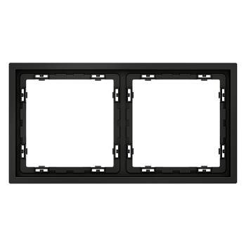 Рамка пластиковая Voltum S70 на 2 поста, (черный матовый)