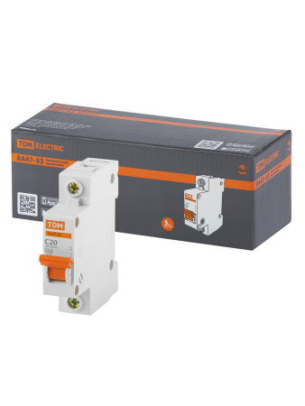 Выключатель автоматический ВА МОД ВА47-63 1П 20А 4,5кА С TDM