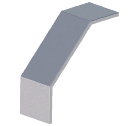 Короб для поворота трассы вниз на 90 У1108 200х50-90 УТ1,5, оцинкованный лист, S1,0