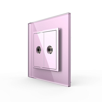 Розетка ТВ двойная Розовая Livolo
