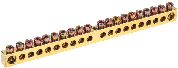 Шина PEN "земля-ноль" 8х12мм 20/1 (20групп/крепеж по центру) IEK