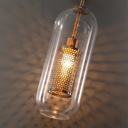 Подвес E27 1*40W CLOCKY античн.бронза/металл/прозрачный/стекло B ODEON LIGHT