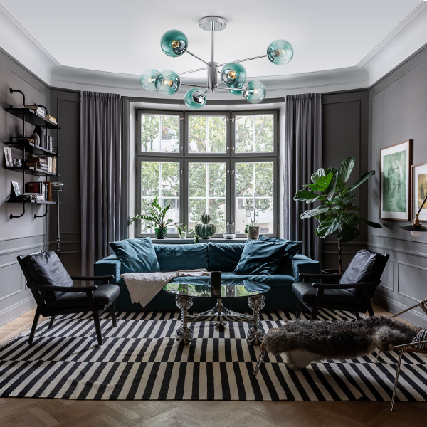 Потолочная люстра с плафонами 8*E27 хром IP20 (30166/8 хром) Eurosvet