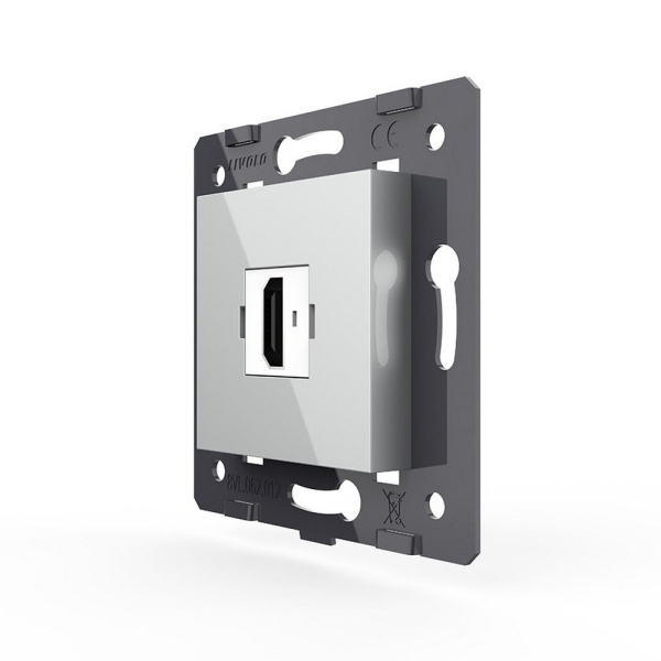 Розетка 1 пост HDMI 2.0, цвет серый (механизм) Livolo