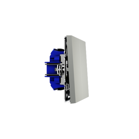 Проходной переключатель встраиваемый Voltum S70 двухклавишный 10А, (сталь)