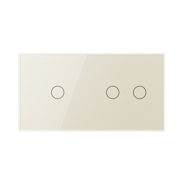 Сенсорный выключатель 3 клавиши (1-2), 2 поста, цвет жемчужный Livolo