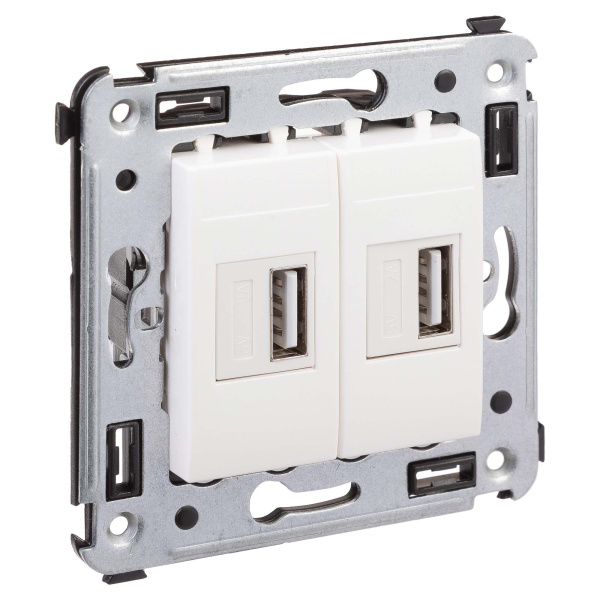 USB зарядное устройство в стену, "Avanti", "Белое облако" DKC