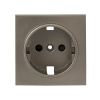 Валенсия Лицевая панель розетки 1-местной с/з 16А кашемир с защ, штор, EKF