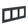 Минск Рамка 3-местная стеклянная черная EKF