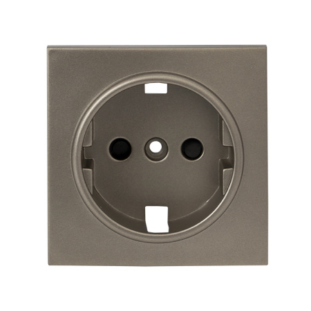 Валенсия Лицевая панель розетки 1-местной с/з 16А кашемир с защ, штор, EKF