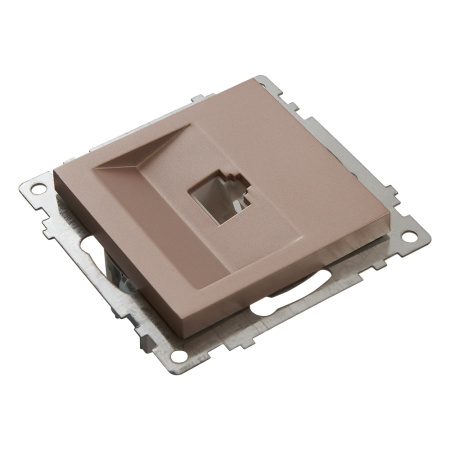 Розетка компьютерная 1-местная RJ-45 (механизм), STEKKER GLS00-7107-02, серия Катрин, шампань Розетка компьютерная 1-местная RJ-45 (механизм), STEKKER GLS00-7107-02, серия Катрин, шампань