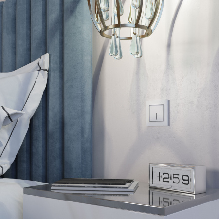 Сенсорный выключатель одноклавишный с подсветкой 1000 Вт (белый) СУ IP20 Werkel