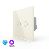 Двухклавишный умный сенсорный выключатель EC, 1 пост, цвет жемчужный Livolo