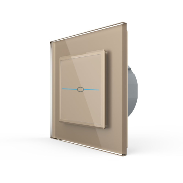 Сенсорный выключатель Quadro 1 клавиша 1 пост Золотой Livolo