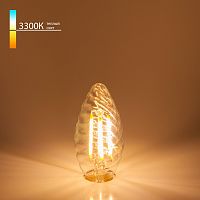 Филаментная светодиодная лампа Свеча витая прозрачная E14 7Вт 3300К (a049117) Elektrostandard