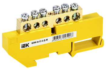 Шина PE "земля" на DIN-изоляторе ШНИ-8х12-6-Д-Ж IEK