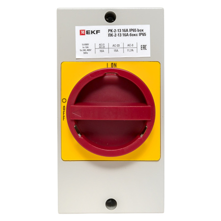 Переключатель кулачковый ПК-2-13 16А 3P "ВКЛ-ВЫКЛ" с блокировкой в боксе IP65 PROxima EKF