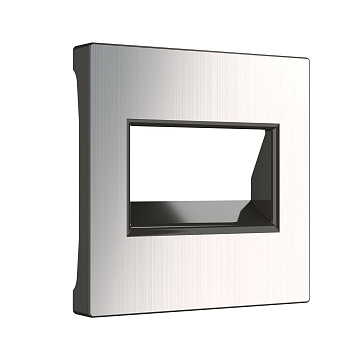 Накладка для двойной розетки Еthernet RJ-45 (глянцевый никель) СУ IP20 Werkel