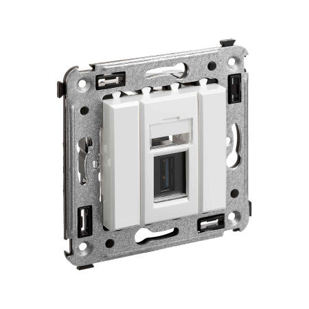 USB 3.0 розетка одинарная в стену, тип А-А, "Avanti", "Белое облако" DKC