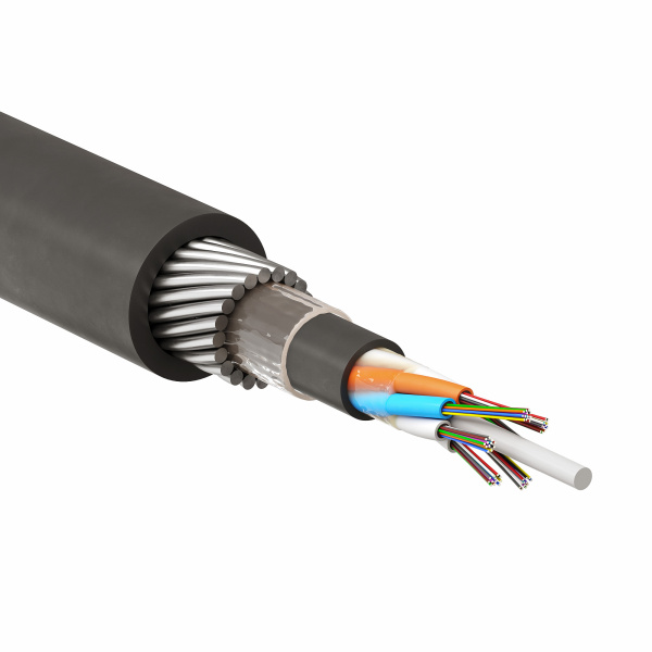 Кабель волоконно-оптический, модульный, бронированный стальными прутками, для прокладки в грунт, PE, 72 ОВ, кат.OS2 (G.652.D), 40 кН DKC