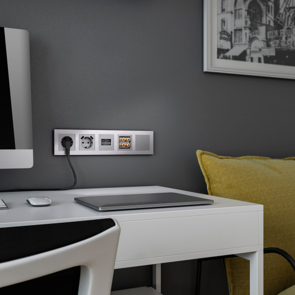 Акустическая розетка (серебряный) СУ IP20 Werkel Акустическая розетка (серебряный) СУ IP20 Werkel