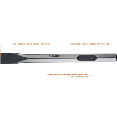 HEX 28,6 (Макита тип) Зубило плоское 35 х 400 мм ЗУБР