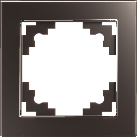 Рамка 1-местная, стекло, STEKKER, GFR00-7001-04, серия Катрин, шоколад