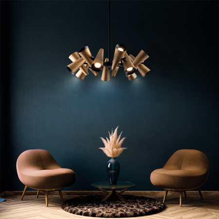 Подвесной светильник 14*GU10 50Вт Латунь IP20 Giro MOD095PL-14BS Maytoni