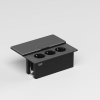 Donel Настольный встраиваемый розеточный блок с сдвижной крышкой 6 мод. (3 мод. 45х45), черный