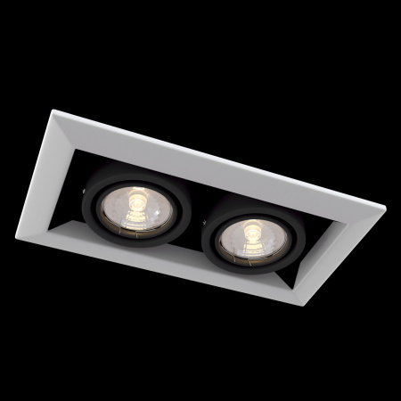 Встраиваемый светильник 2*GU10 50Вт Белый IP20 Metal Modern DL008-2-02-W Technical